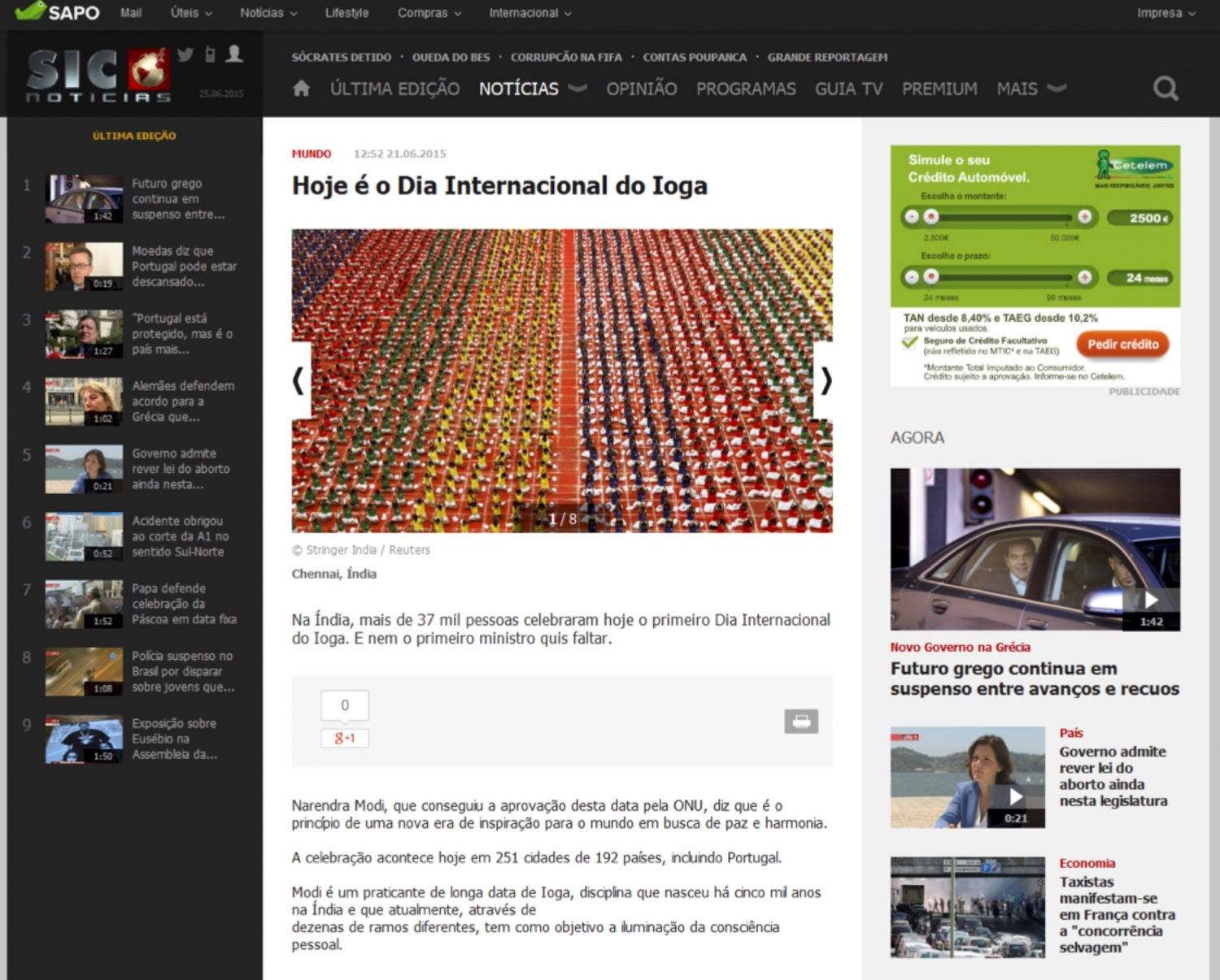 SIC Notícias - 2015, june, 21